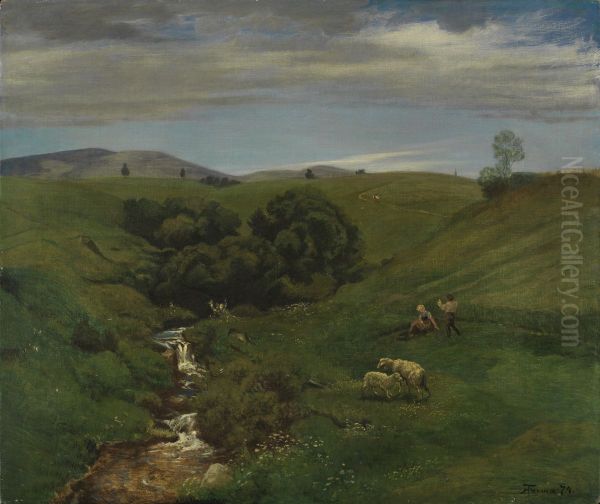 Schwarzwaldwiese bei Bernau Oil Painting by Hans Thoma