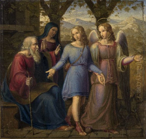 Der Abschied des Tobias Oil Painting by Friedrich Wilhelm Schadow