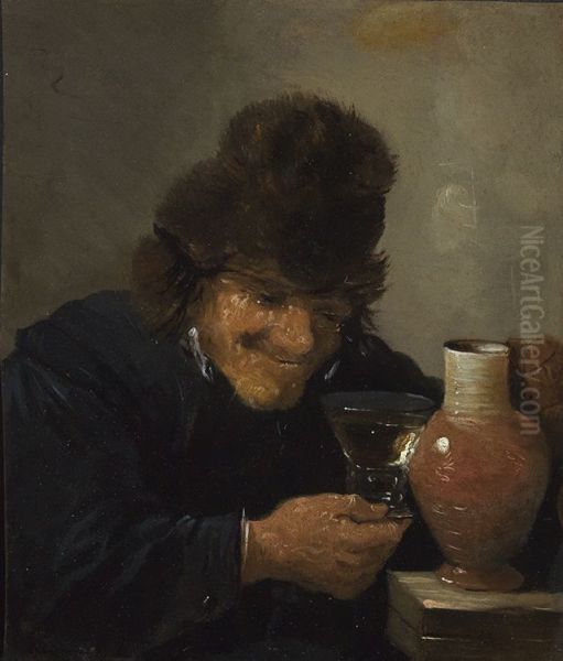 The drinking man Oil Painting by David Teniers the Younger