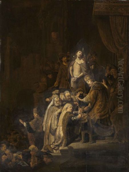 Christus vor Pilatus Oil Painting by Rembrandt