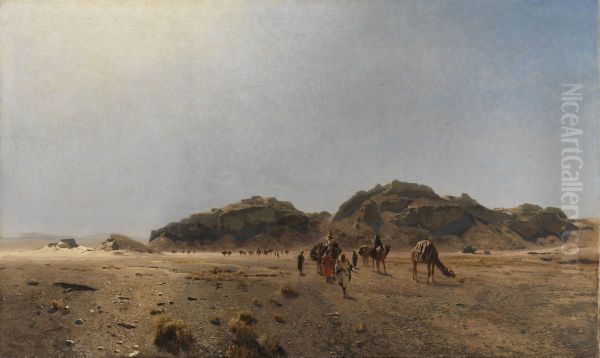 In der Wuste Araba Oil Painting by Eugen Bracht