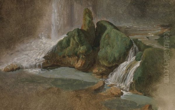 In der Neptunsgrotte bei Tivoli Oil Painting by Simon Denis