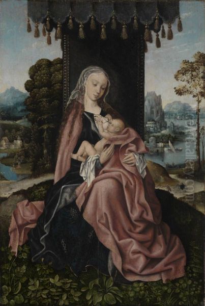 Maria met kind Oil Painting by Master Of Frankfurt