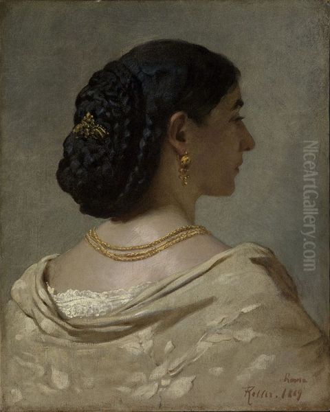 Portrait of Anna Risi Oil Painting by Ferdinand Keller