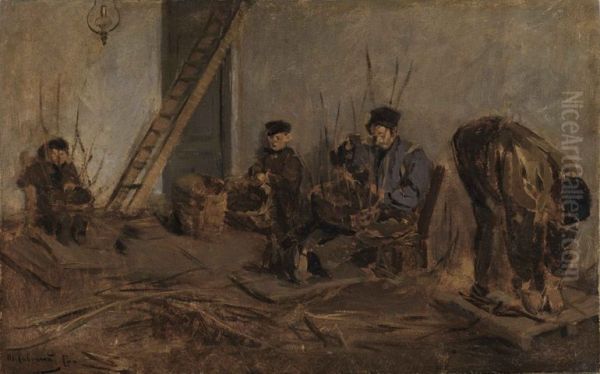 Die Korbflechter Oil Painting by Max Liebermann