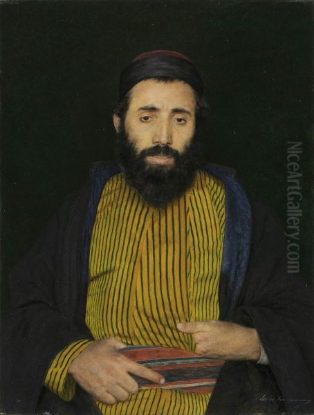 Portrait of a Sephardic Jew Oil Painting by Isidor Kaufmann