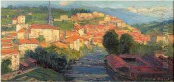 Le Village Oil Painting by G. Busset