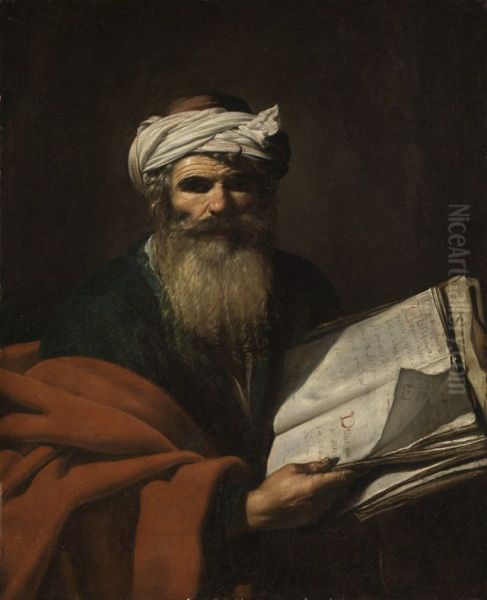 Prophet mit Buch Oil Painting by Caravaggio