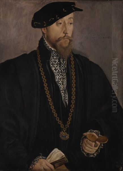 Bildnis des Pankraz von Freyberg zu Hohenaschau (1508-1565) Oil Painting by Hans Muelich