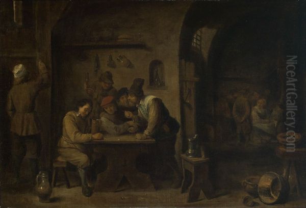 Zechende Manner in einer Schenke Oil Painting by David Teniers the Younger