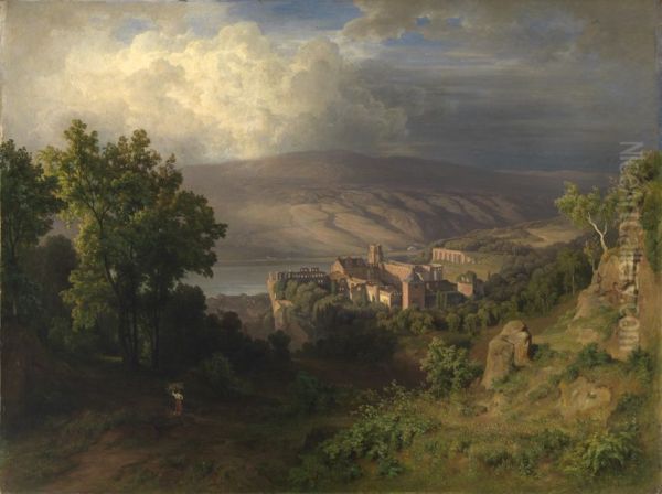 Blick auf Heidelberg Oil Painting by Bernhard Fries