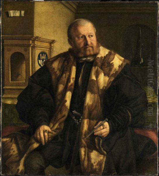 Bildnis des Nurnberger Munzmeisters Jorg Herz Oil Painting by Georg Pencz