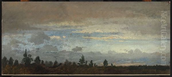 Bewolkter Abendhimmel Oil Painting by Johann Wilhelm Schirmer