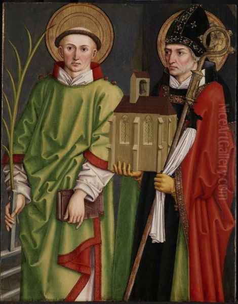 Die Heiligen Laurentius und Wolfgang Oil Painting by Bartholomaus Zeitblom