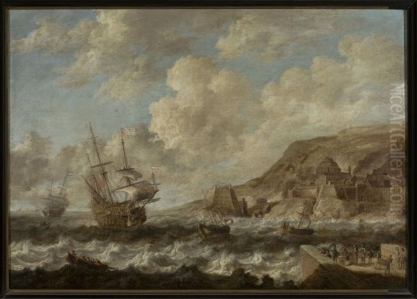 Ships in a port Oil Painting by Bonaventura Peeters the Elder