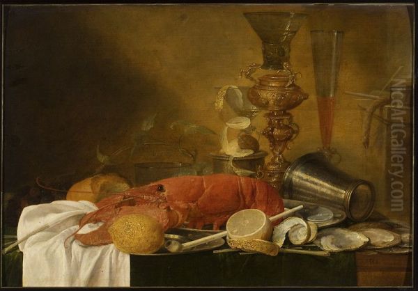 Still life with a lobster Oil Painting by Jan Davidsz. De Heem