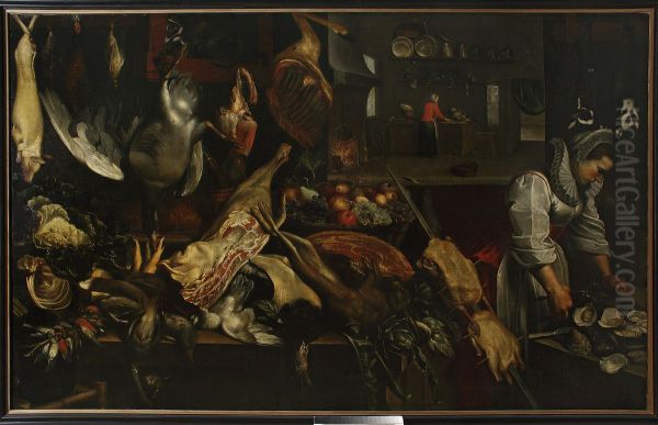 Kitchen interior Oil Painting by Frans Snyders