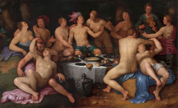 11-13) Oil Painting by Cornelis van Haarlem