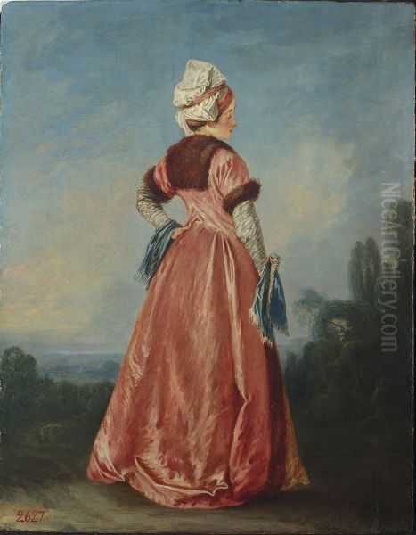 Polish woman (La femme polonaise) Oil Painting by Jean-Antoine Watteau