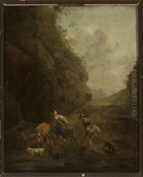 Pastoral scene Oil Painting by Nicolaes Pieterszoon Berchem