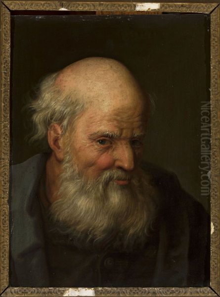 Head of an old man (St. Peter?) Oil Painting by Christian Wilhelm Ernst Dietrich