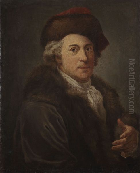 Portrait of Marcello Bacciarelli (1731-1818) Oil Painting by Marcello Bacciarelli