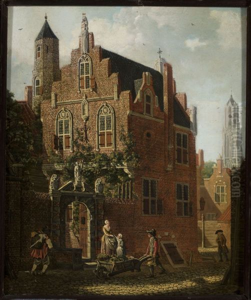 View of the city Oil Painting by Johannes Huibert Prins