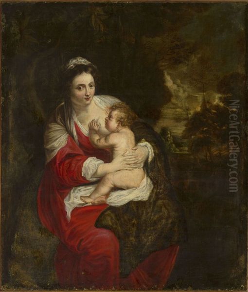 Madonna with Child Jesus Oil Painting by Erasmus Quellinus II