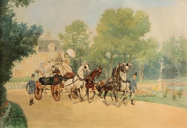 The Outing Oil Painting by Georges Louis Ch. Busson