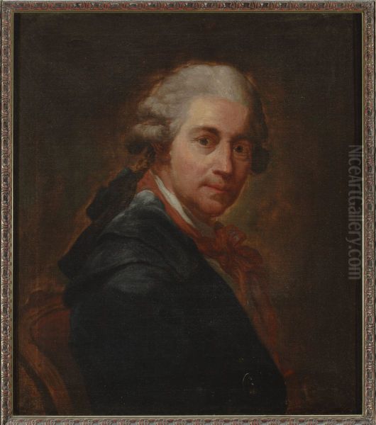 Self-portrait of Bacciarelli in a redingote Oil Painting by Marcello Bacciarelli