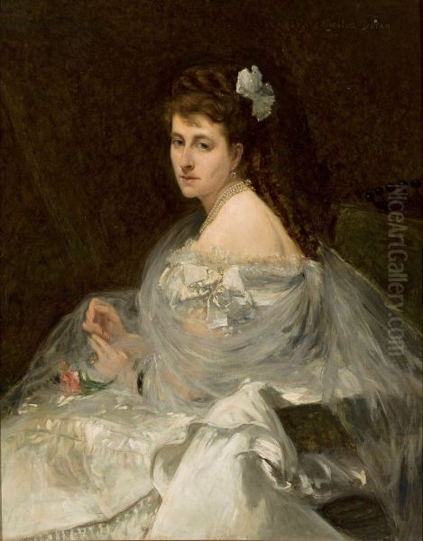 Portret Izabelli z Tyszkiewiczow Tyszkiewiczowej (1835-1907) Oil Painting by Carolus-Duran