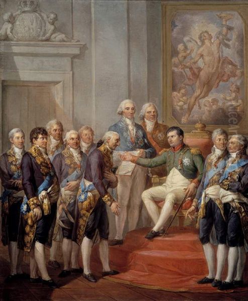 Granting of the Constitution of the Duchy of Warsaw by Napoleon Oil Painting by Marcello Bacciarelli