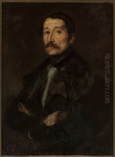 Portrait of Eustachy Wasowicz Oil Painting by Piotr Michalowski