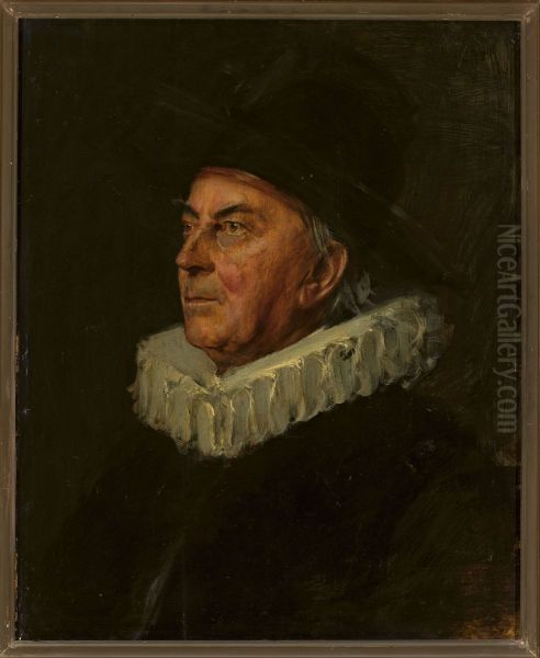 Portrait of professor Syboldt Oil Painting by Franz von Lenbach