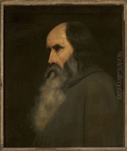 Portrait of an old man (Berthold Schwarz?) Oil Painting by Ary Scheffer