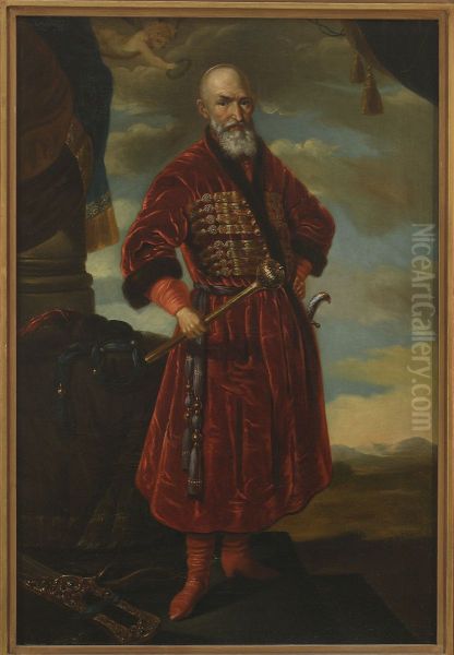 Portrait of Stefan Czarniecki (1599-1665) Oil Painting by Aleksander Lesser