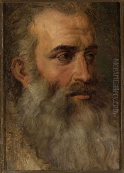 Portrait of an old man Oil Painting by Wojciech Gerson