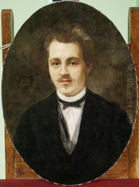 Portrait of Ludwik Meyet, father of Leopold Oil Painting by Karol Miller