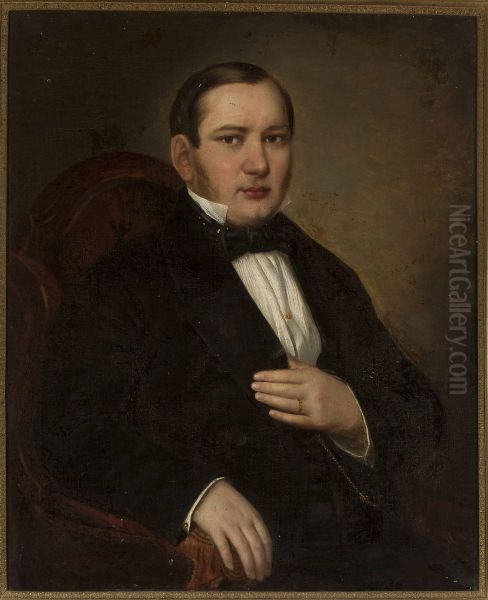 Portrait of Mr. Lempke Oil Painting by Ambrozy Mieroszewski