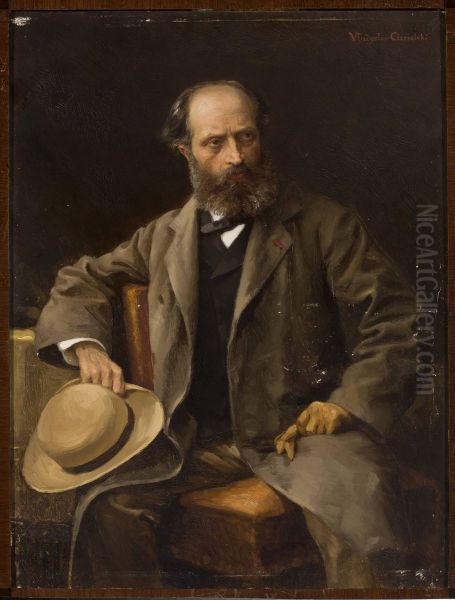 Portrait of the artist's father Oil Painting by Wladyslaw Ciesielski