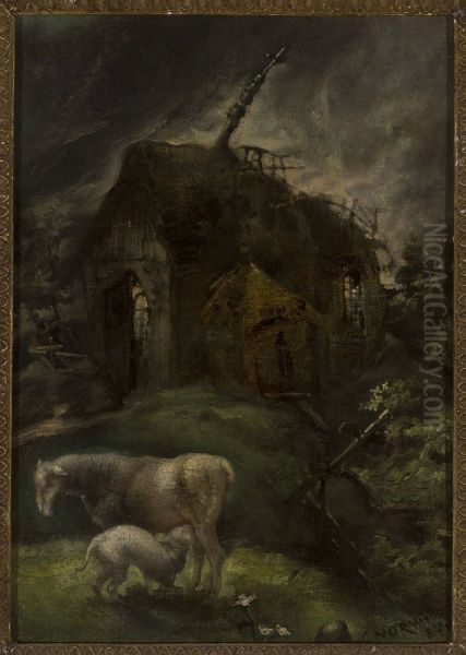 Ruined shrine Oil Painting by Cyprian Norwid