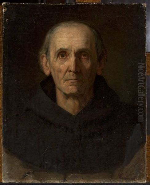 Head of a monk Oil Painting by Szymon Buchbinder