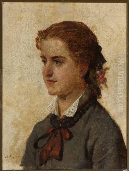 Portrait of a young girl Oil Painting by Wojciech Gerson