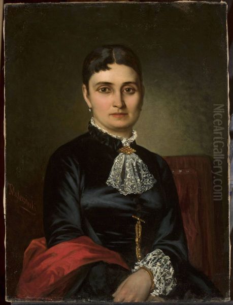 Portrait of Apolonia Anaszkowska Oil Painting by Tytus Maleszewski