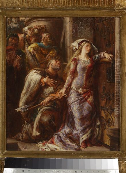 Queen Jadwiga and Dymitr of Goraj Oil Painting by Jan Matejko