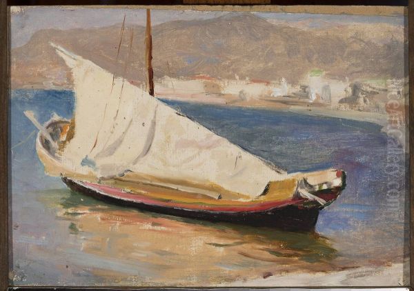 Sail boat - Yalta. From the journey to Crimea Oil Painting by Jan Ciaglinski