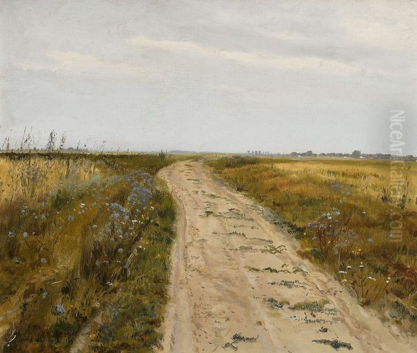 Field track Oil Painting by Jozef Chelmonski