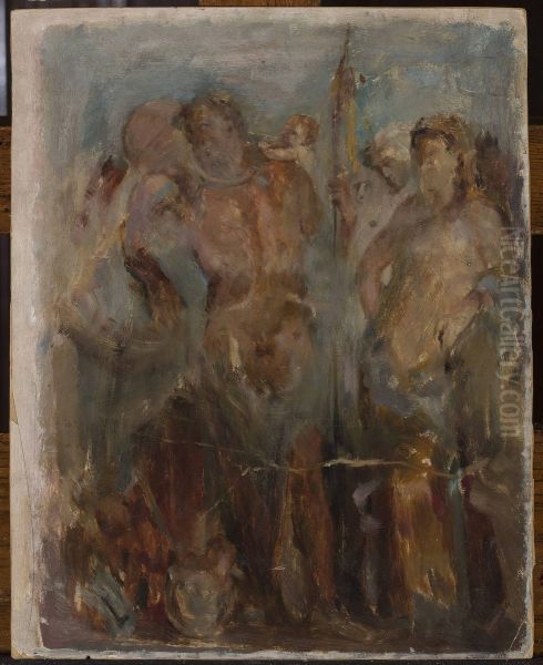 Copy of a Pompeii fresco in Naples Oil Painting by Jan Ciaglinski