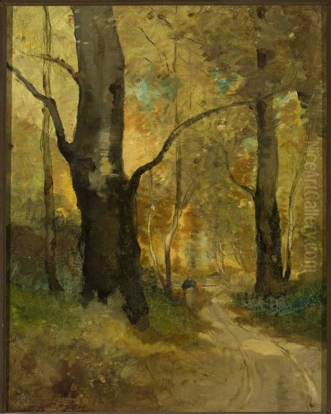 Forest in autumn Oil Painting by Witold Pruszkowski