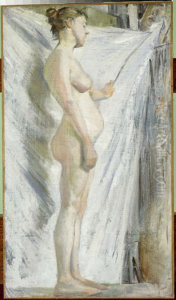 Female nude Oil Painting by Stanislaw Wyspianski